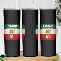 I Stand With Iran Skinny Tumbler Free Iran Support Persian Lion Flag