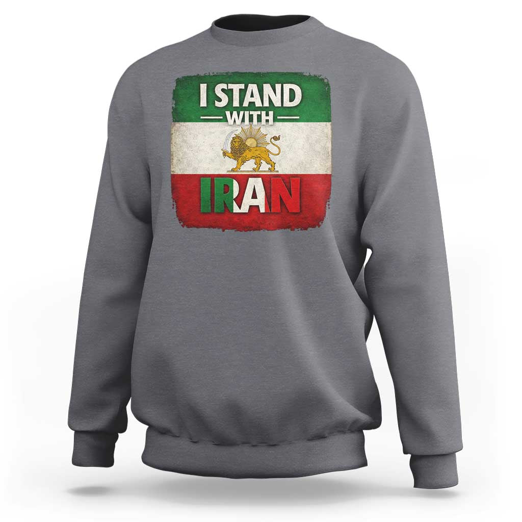 I Stand With Iran Sweatshirt Free Iran Support Persian Lion Flag