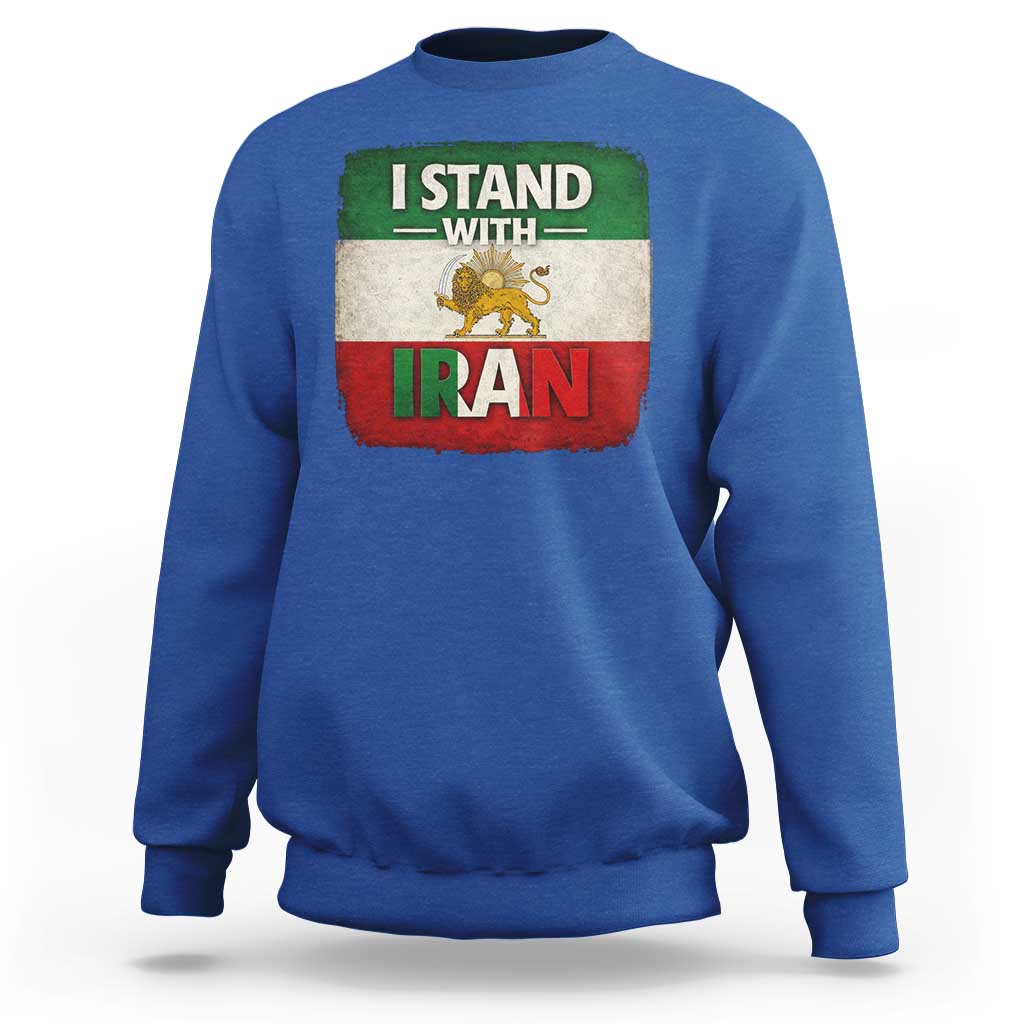I Stand With Iran Sweatshirt Free Iran Support Persian Lion Flag