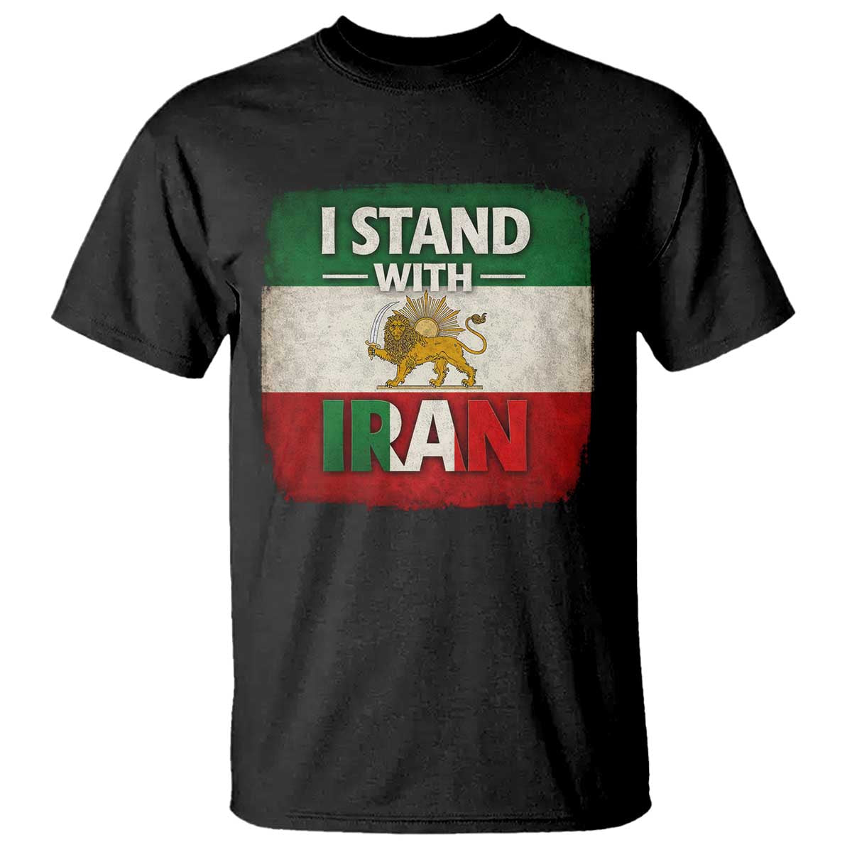 I Stand With Iran T Shirt Free Iran Support Persian Lion Flag