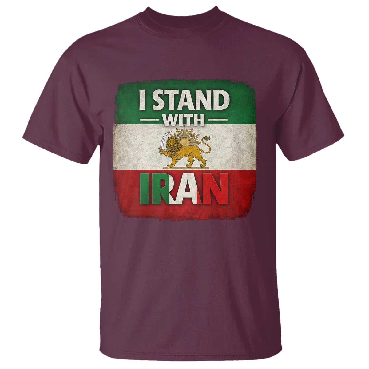 I Stand With Iran T Shirt Free Iran Support Persian Lion Flag