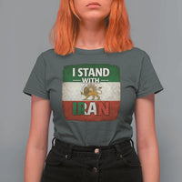 I Stand With Iran T Shirt For Women Free Iran Support Persian Lion Flag