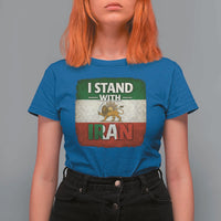 I Stand With Iran T Shirt For Women Free Iran Support Persian Lion Flag
