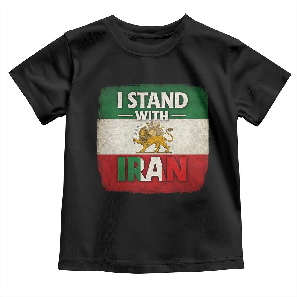 I Stand With Iran Toddler T Shirt Free Iran Support Persian Lion Flag