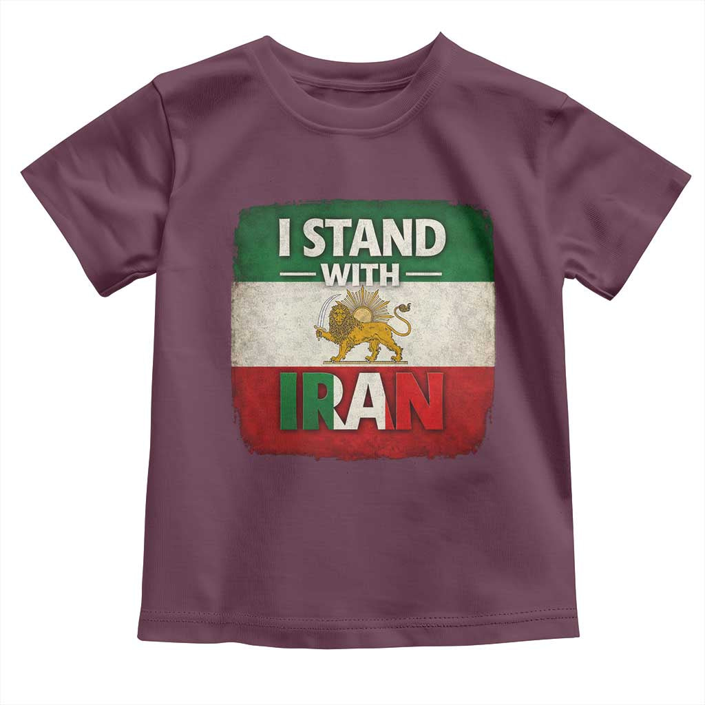 I Stand With Iran Toddler T Shirt Free Iran Support Persian Lion Flag