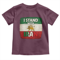 I Stand With Iran Toddler T Shirt Free Iran Support Persian Lion Flag