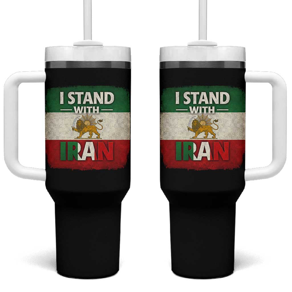 I Stand With Iran Tumbler With Handle Free Iran Support Persian Lion Flag