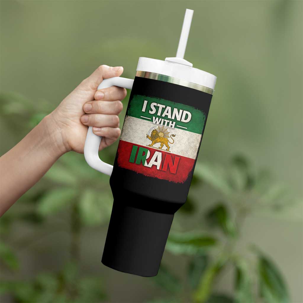 I Stand With Iran Tumbler With Handle Free Iran Support Persian Lion Flag
