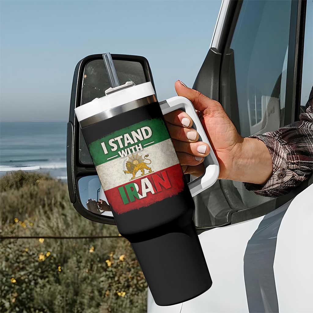 I Stand With Iran Tumbler With Handle Free Iran Support Persian Lion Flag