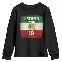 I Stand With Iran Youth Sweatshirt Free Iran Support Persian Lion Flag