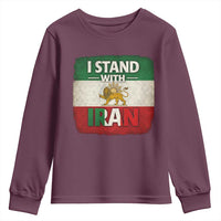 I Stand With Iran Youth Sweatshirt Free Iran Support Persian Lion Flag