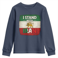 I Stand With Iran Youth Sweatshirt Free Iran Support Persian Lion Flag