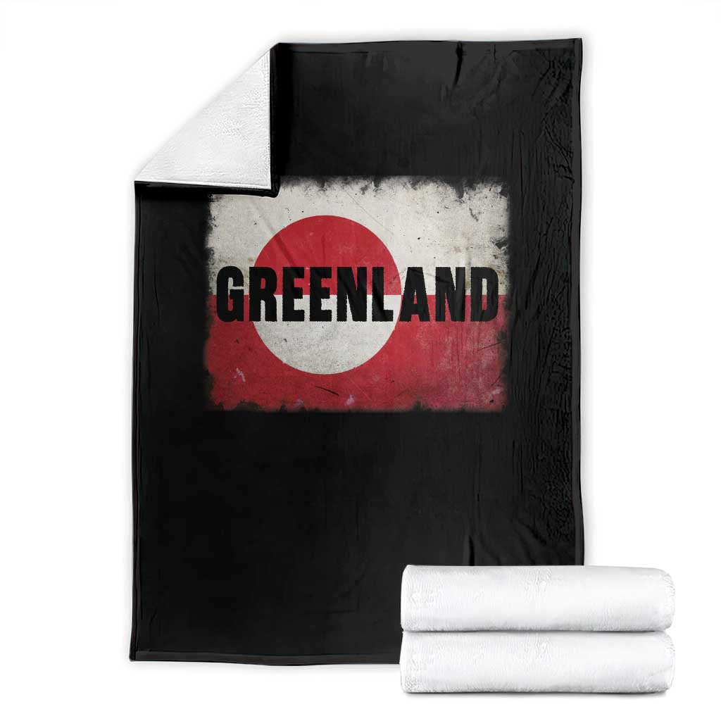 Greenland Pride Patriotic Greenlander Heritage Vintage Flag Throw Blanket