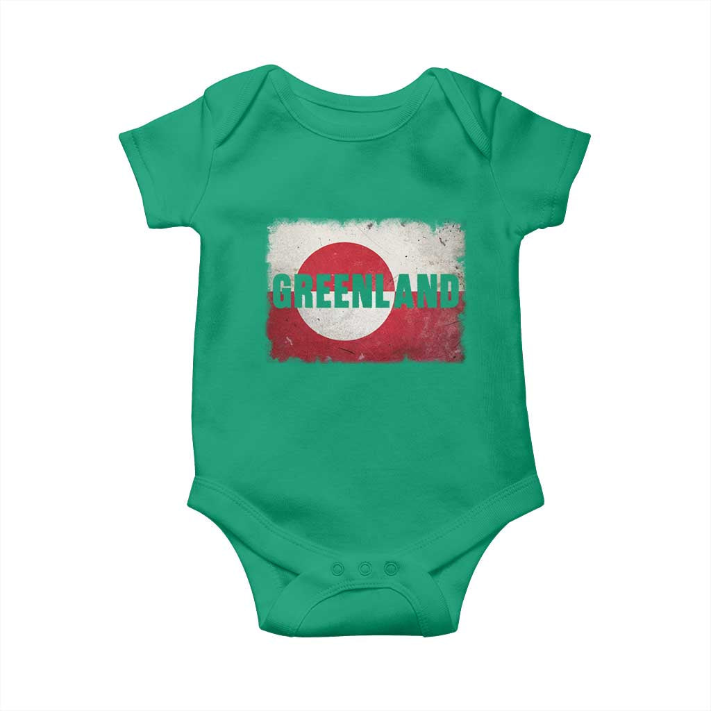 Greenland Pride Patriotic Greenlander Heritage Vintage Flag Baby Onesie