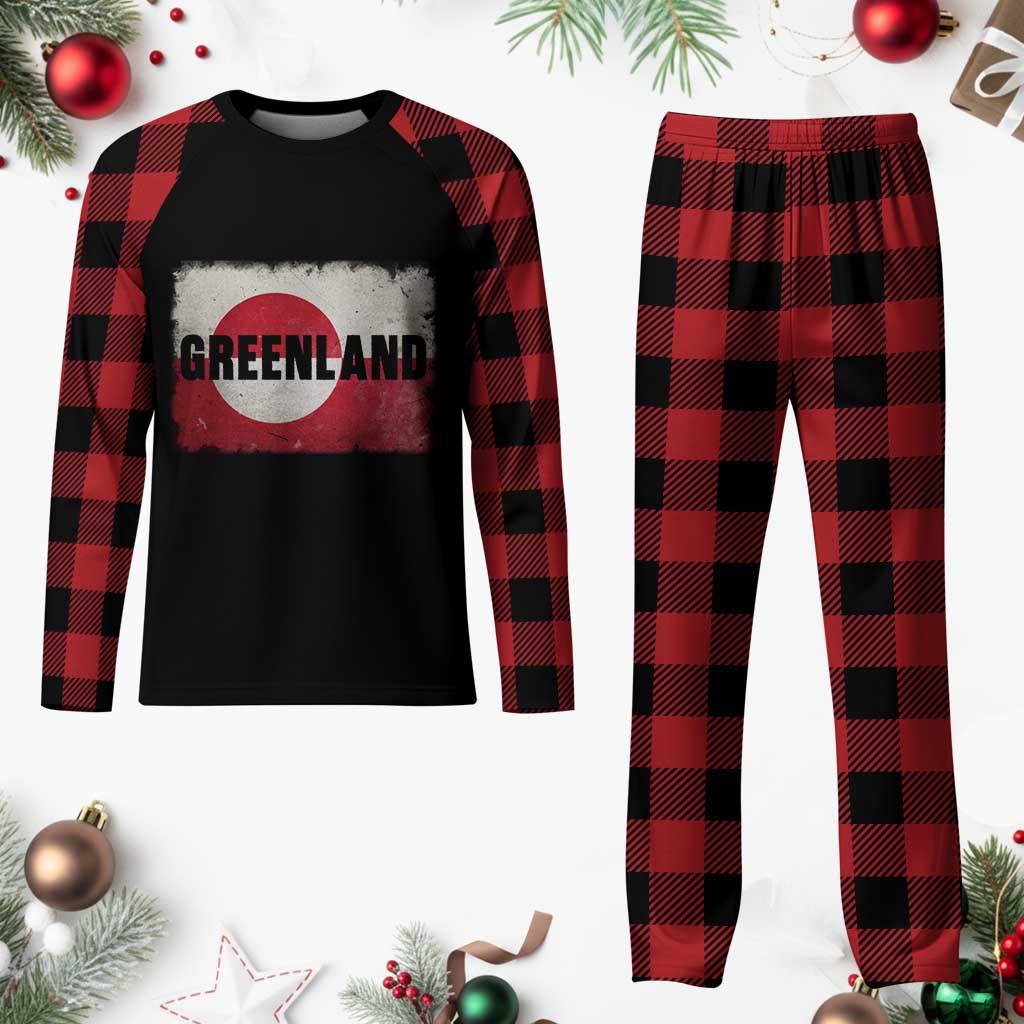 Greenland Pride Patriotic Greenlander Heritage Vintage Flag Plaid Pajama Set