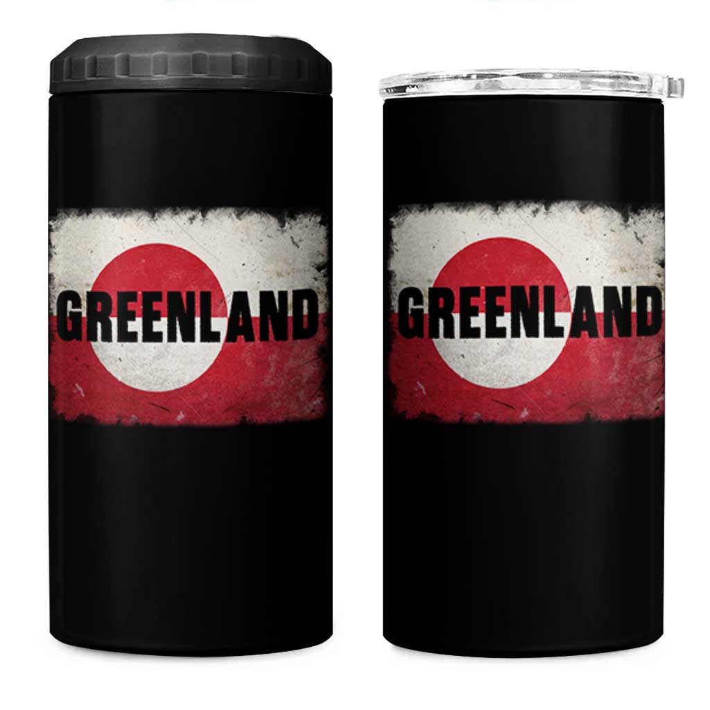 Greenland Pride Patriotic Greenlander Heritage Vintage Flag 4 in 1 Can Cooler Tumbler