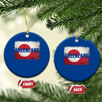 Greenland Pride Patriotic Greenlander Heritage Vintage Flag Ceramic Ornament