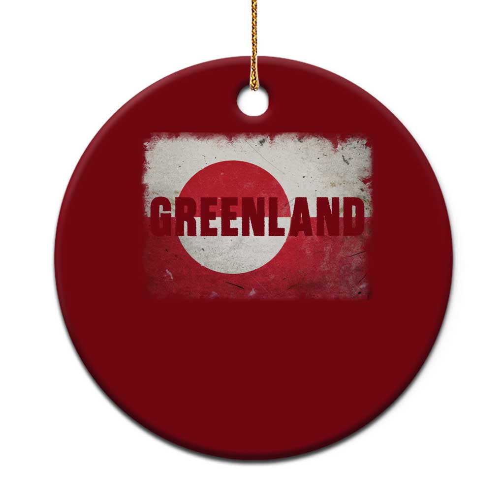 Greenland Pride Patriotic Greenlander Heritage Vintage Flag Ceramic Ornament