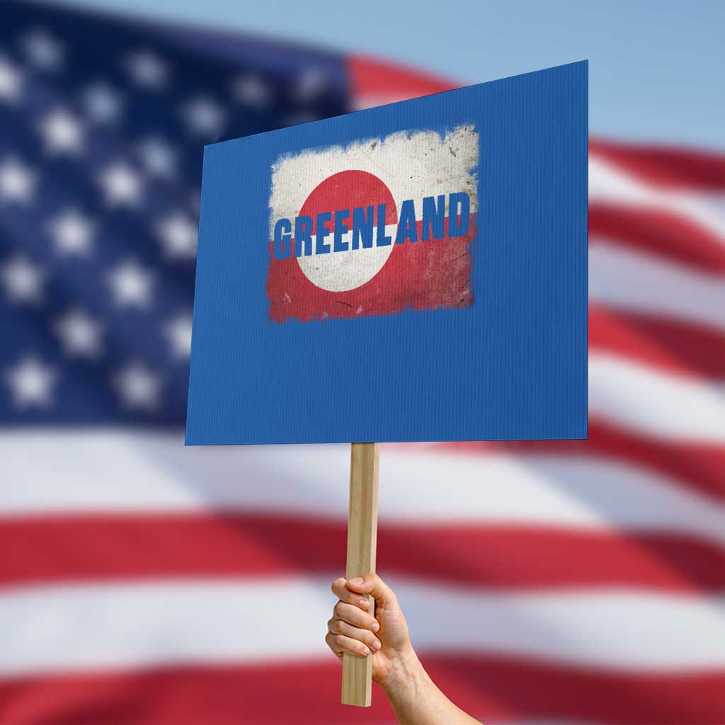 Greenland Pride Patriotic Greenlander Heritage Vintage Flag Protest Sign