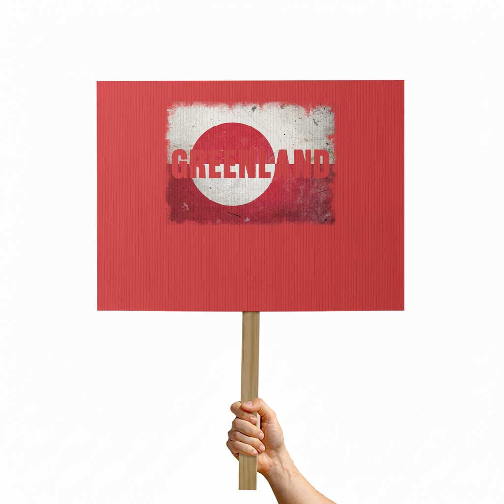 Greenland Pride Patriotic Greenlander Heritage Vintage Flag Protest Sign