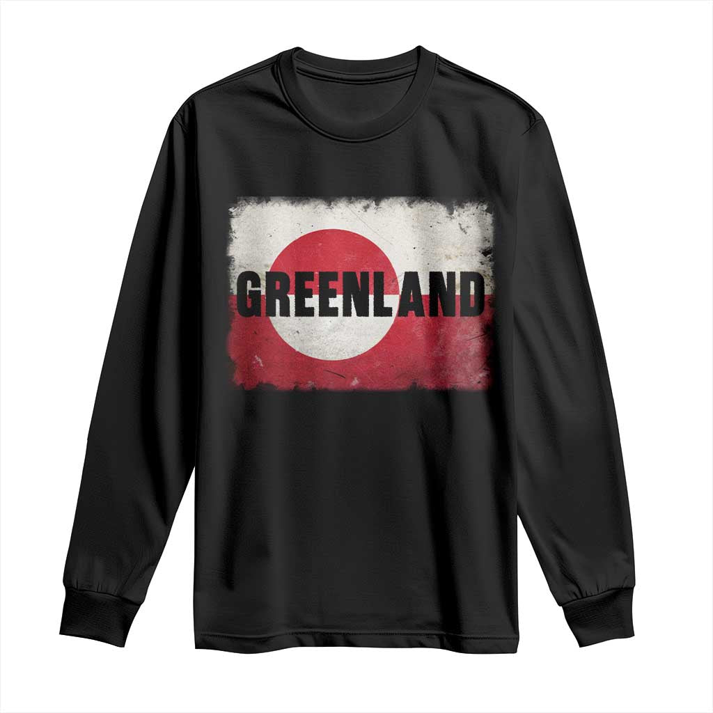 Greenland Pride Patriotic Greenlander Heritage Vintage Flag Long Sleeve Shirt