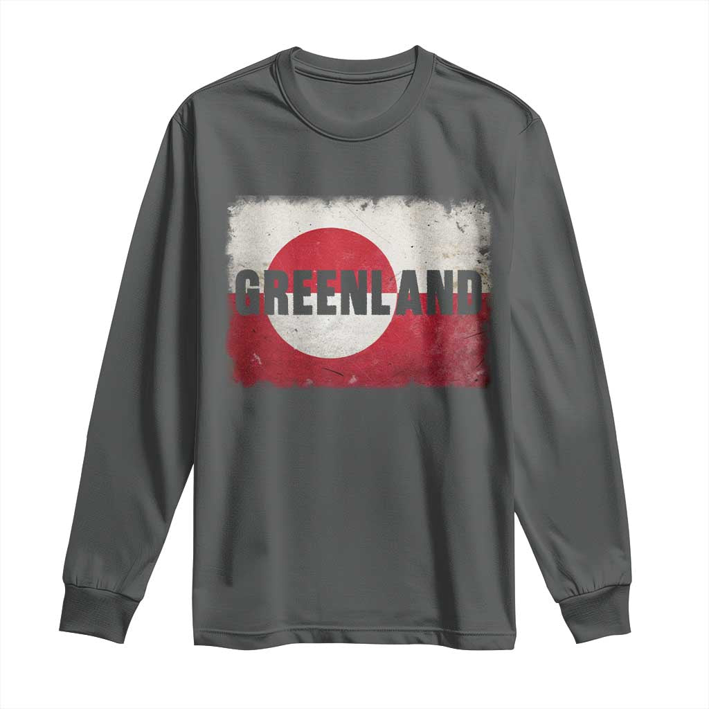 Greenland Pride Patriotic Greenlander Heritage Vintage Flag Long Sleeve Shirt