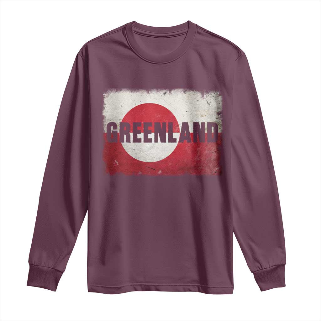 Greenland Pride Patriotic Greenlander Heritage Vintage Flag Long Sleeve Shirt