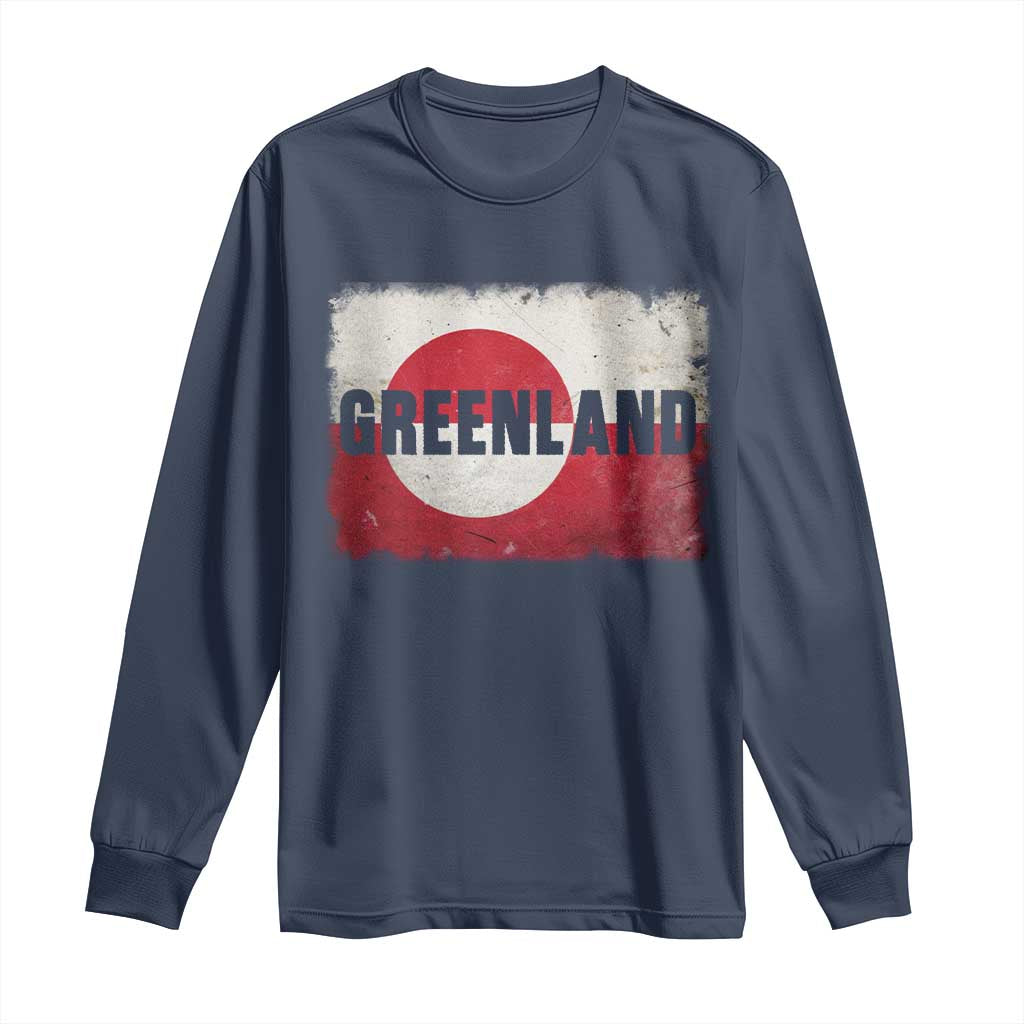 Greenland Pride Patriotic Greenlander Heritage Vintage Flag Long Sleeve Shirt