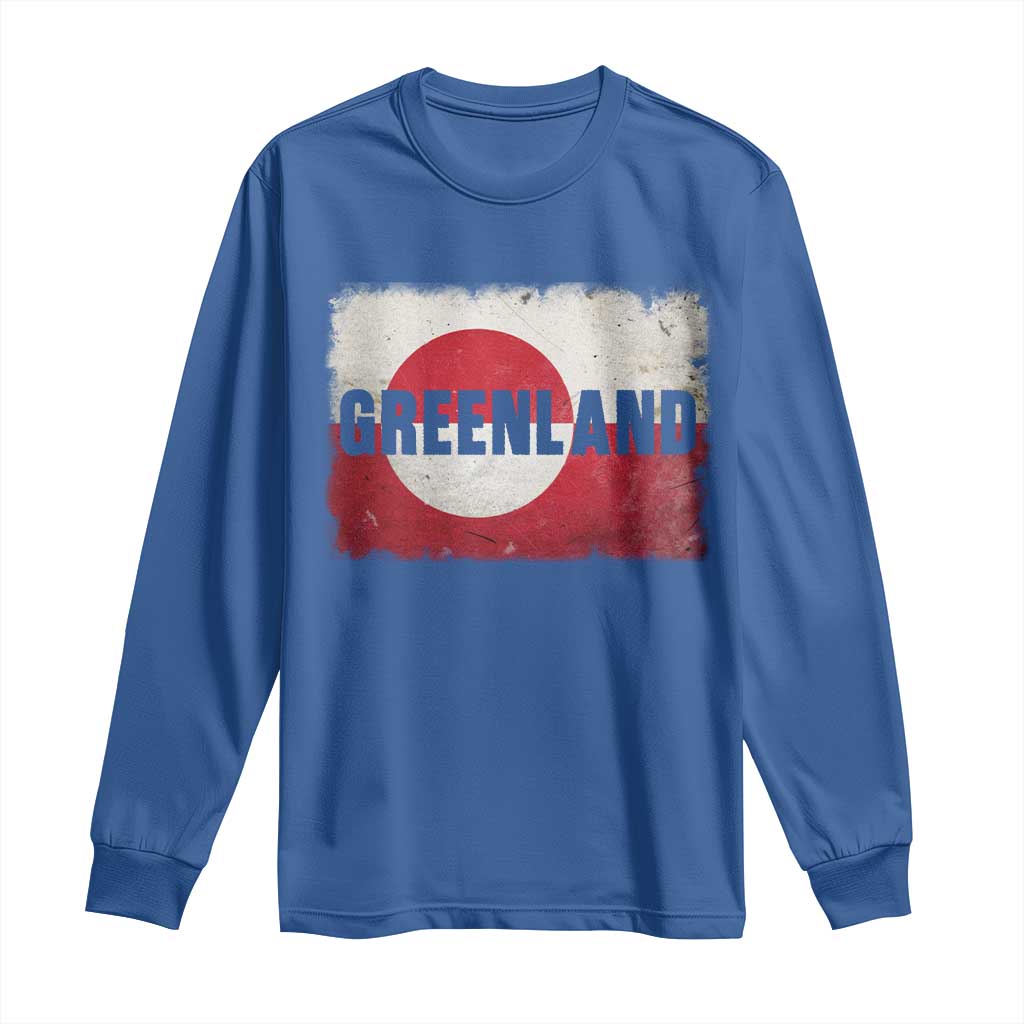 Greenland Pride Patriotic Greenlander Heritage Vintage Flag Long Sleeve Shirt