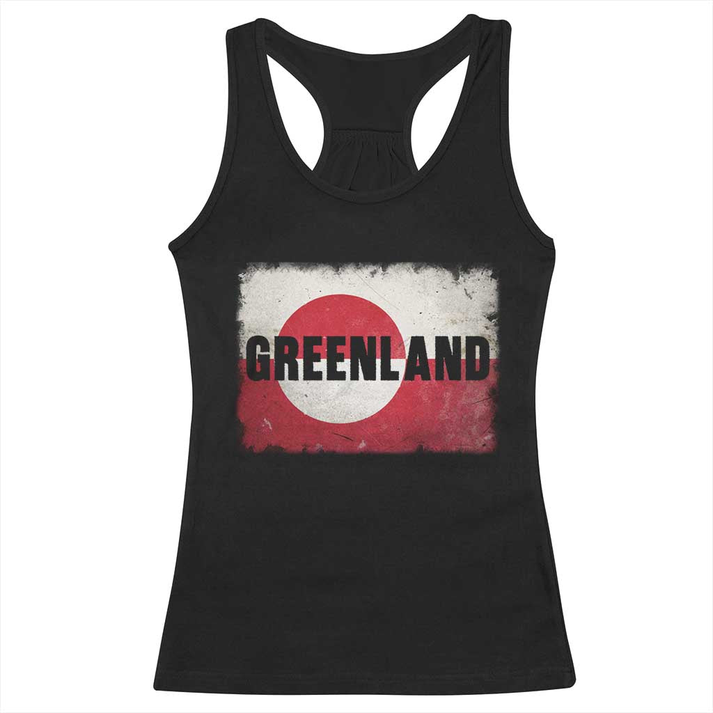 Greenland Pride Patriotic Greenlander Heritage Vintage Flag Racerback Tank Top