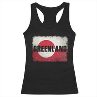 Greenland Pride Patriotic Greenlander Heritage Vintage Flag Racerback Tank Top