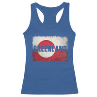 Greenland Pride Patriotic Greenlander Heritage Vintage Flag Racerback Tank Top