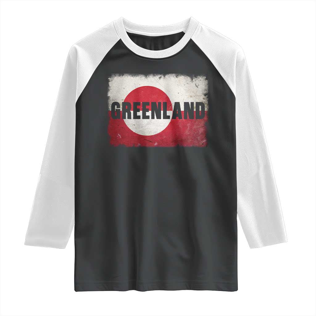 Greenland Pride Patriotic Greenlander Heritage Vintage Flag Raglan Shirt