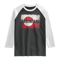 Greenland Pride Patriotic Greenlander Heritage Vintage Flag Raglan Shirt