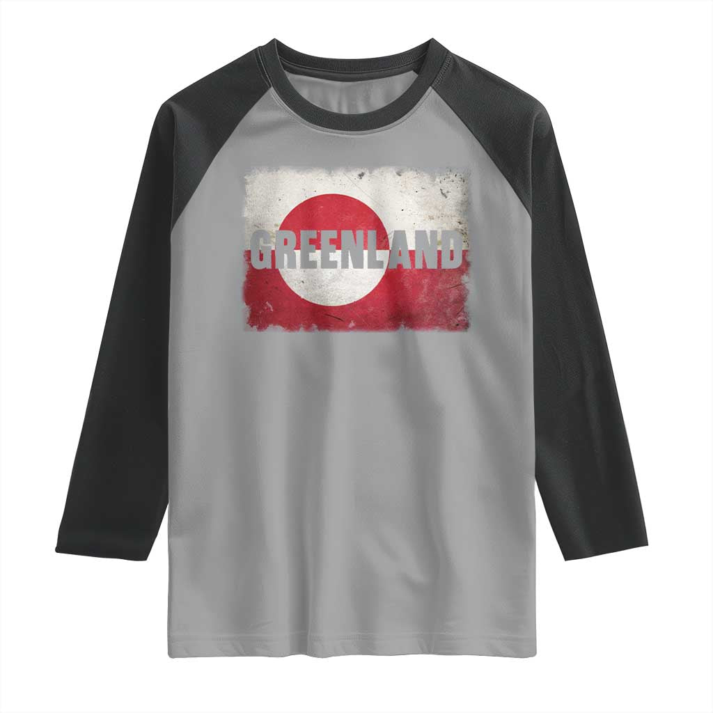 Greenland Pride Patriotic Greenlander Heritage Vintage Flag Raglan Shirt