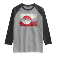 Greenland Pride Patriotic Greenlander Heritage Vintage Flag Raglan Shirt