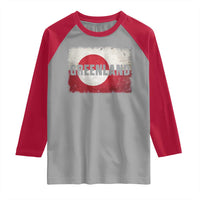 Greenland Pride Patriotic Greenlander Heritage Vintage Flag Raglan Shirt
