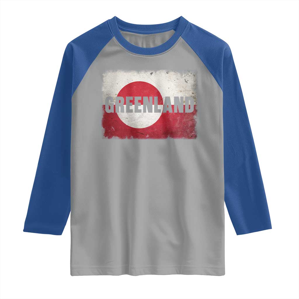 Greenland Pride Patriotic Greenlander Heritage Vintage Flag Raglan Shirt