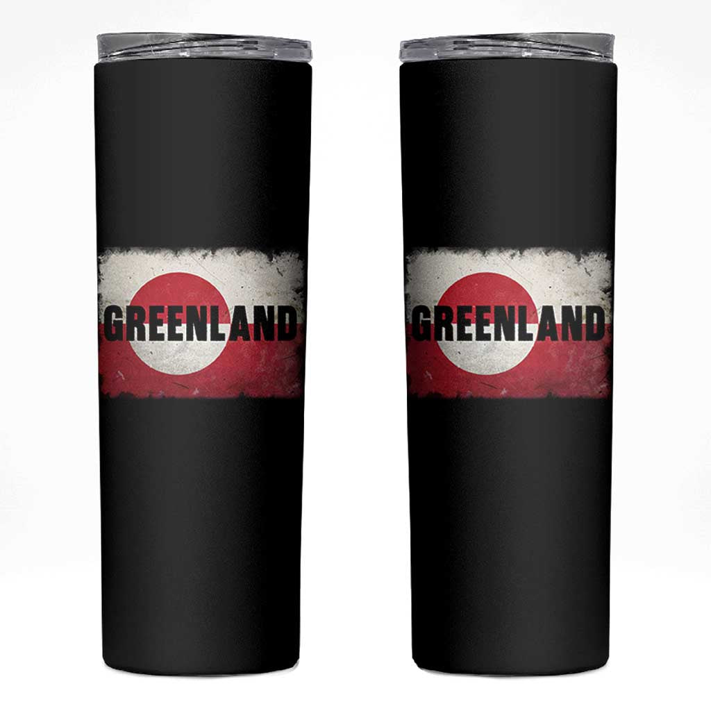 Greenland Pride Patriotic Greenlander Heritage Vintage Flag Skinny Tumbler
