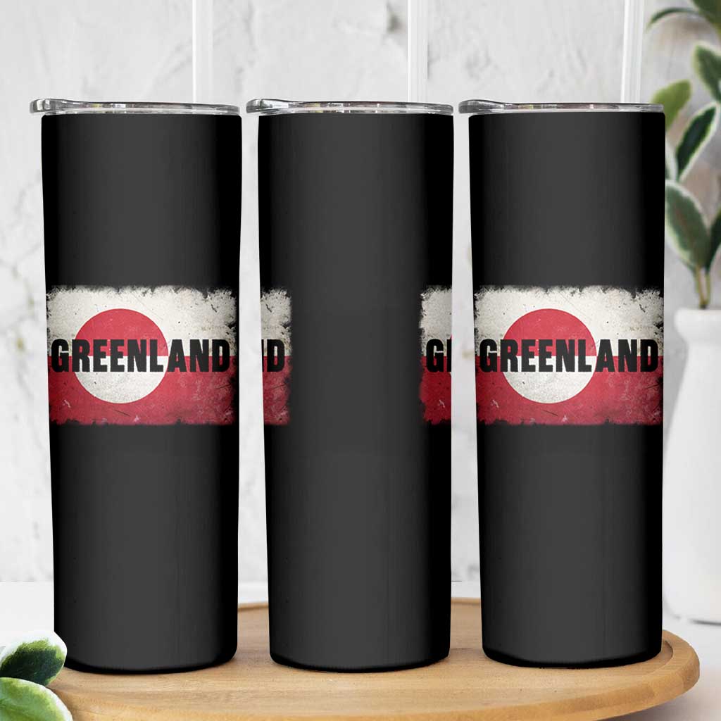 Greenland Pride Patriotic Greenlander Heritage Vintage Flag Skinny Tumbler