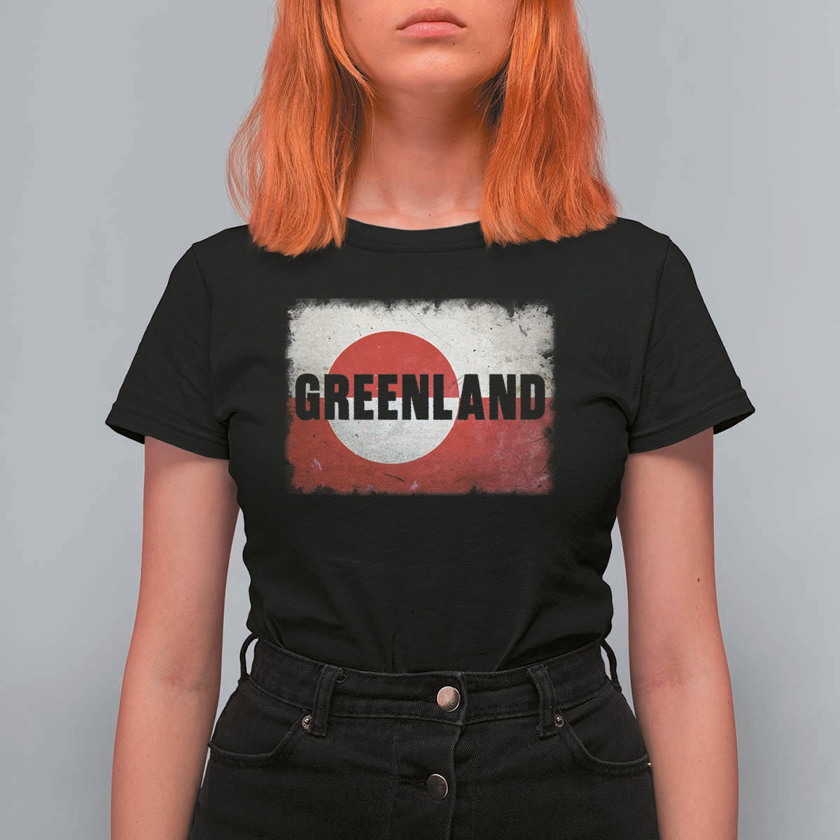 Greenland Pride Patriotic Greenlander Heritage Vintage Flag T Shirt For Women