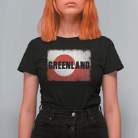 Greenland Pride Patriotic Greenlander Heritage Vintage Flag T Shirt For Women