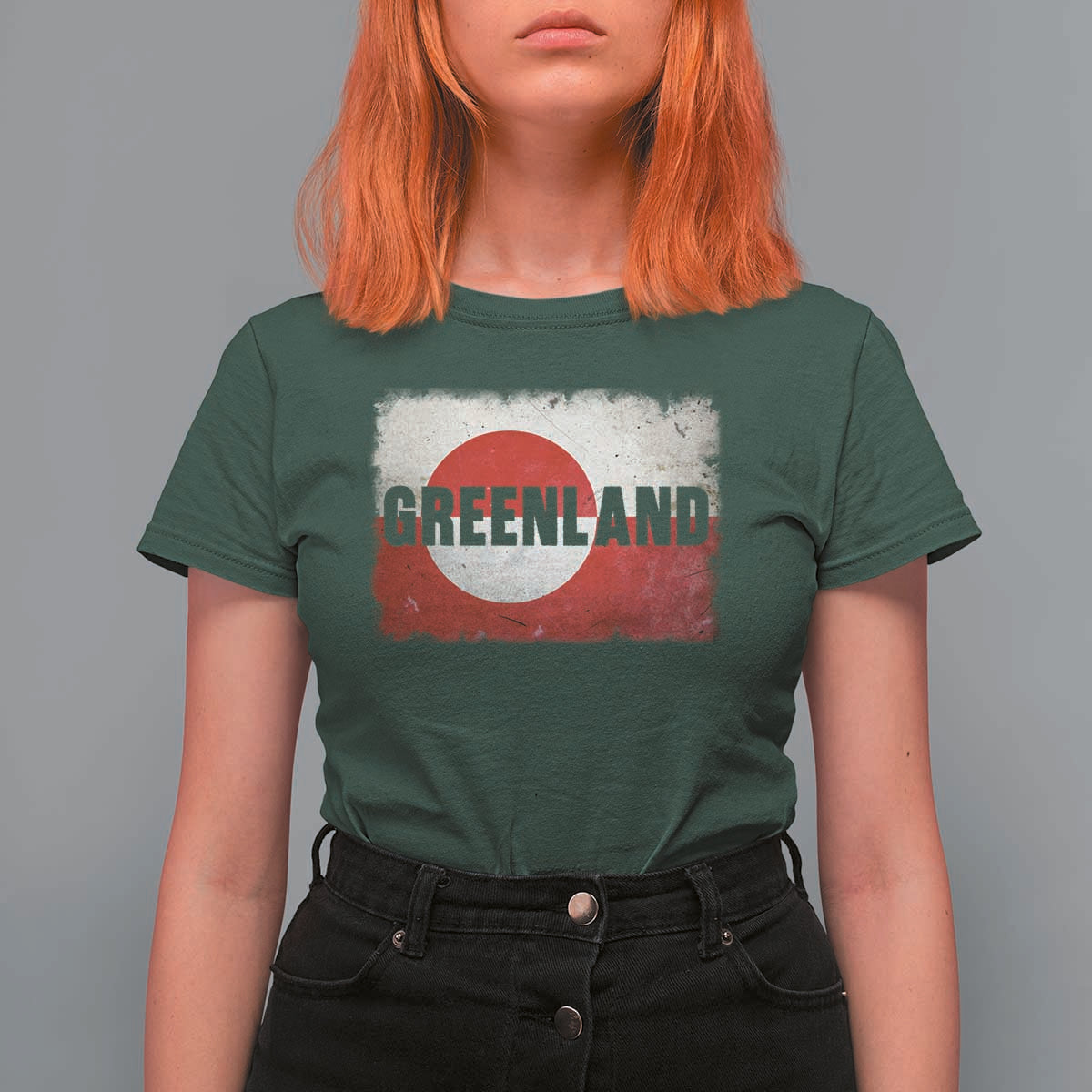 Greenland Pride Patriotic Greenlander Heritage Vintage Flag T Shirt For Women