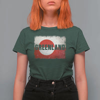 Greenland Pride Patriotic Greenlander Heritage Vintage Flag T Shirt For Women
