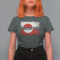 Greenland Pride Patriotic Greenlander Heritage Vintage Flag T Shirt For Women