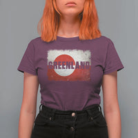 Greenland Pride Patriotic Greenlander Heritage Vintage Flag T Shirt For Women