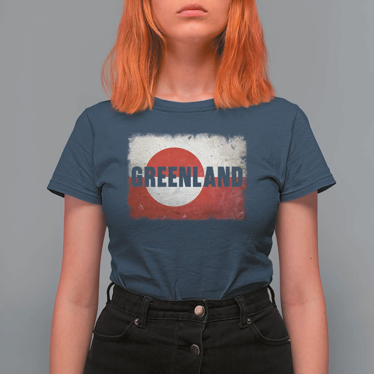 Greenland Pride Patriotic Greenlander Heritage Vintage Flag T Shirt For Women