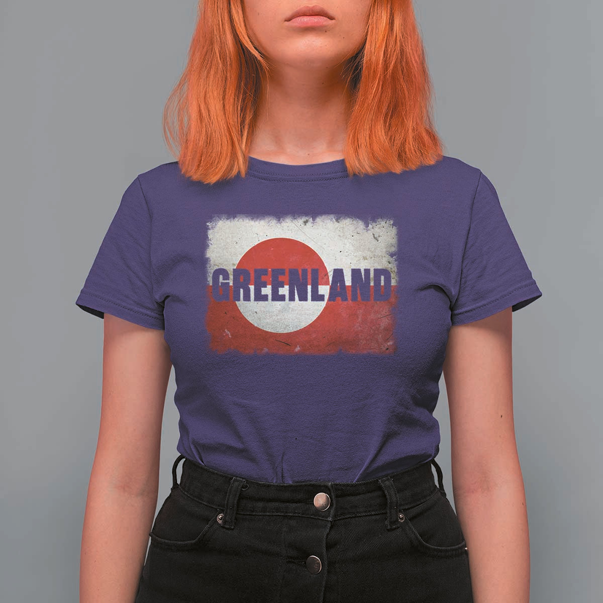 Greenland Pride Patriotic Greenlander Heritage Vintage Flag T Shirt For Women