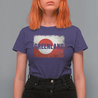 Greenland Pride Patriotic Greenlander Heritage Vintage Flag T Shirt For Women