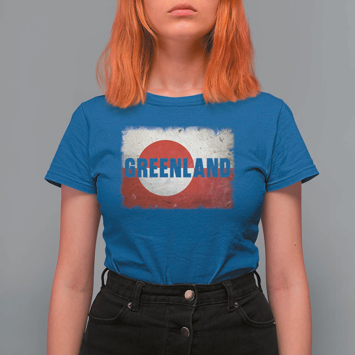 Greenland Pride Patriotic Greenlander Heritage Vintage Flag T Shirt For Women
